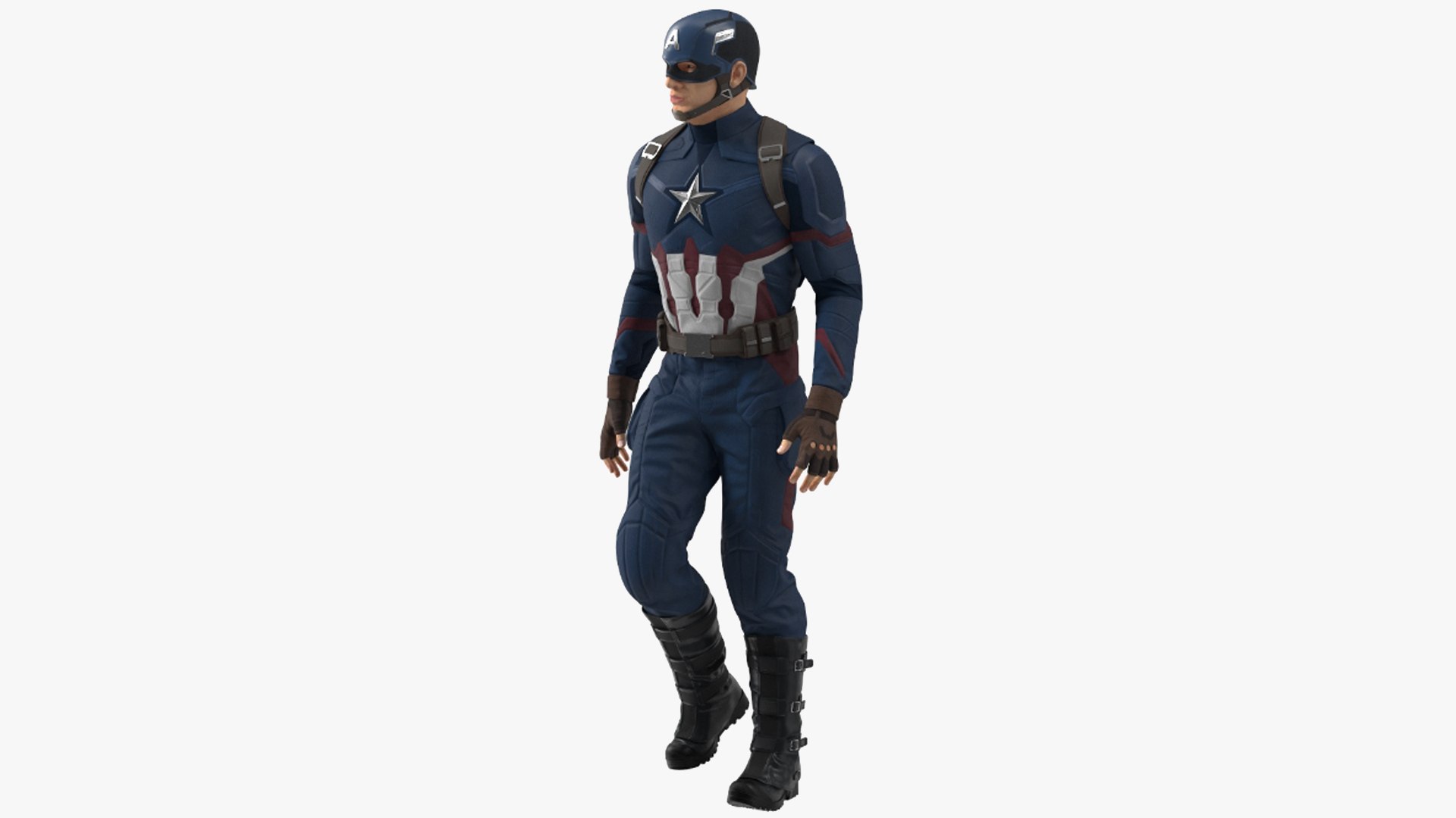 Character Captain America Rigged for Maya 3D model preview