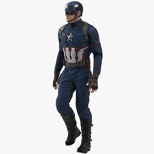 Character Captain America Rigged for Maya 3D model