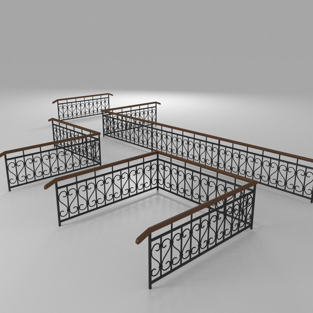 Fence railings model - TurboSquid 1220117