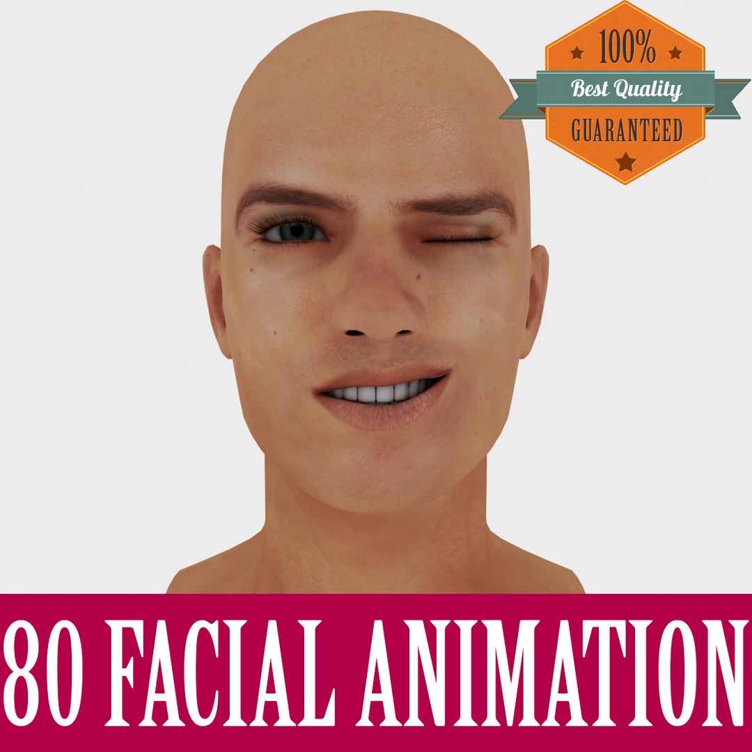 3d Model Realistic Male Head Animation