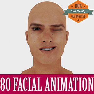 3d model realistic male head animation