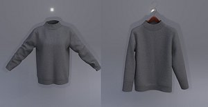 Knit Turtleneck Sweater with hanger - Black Cardigan