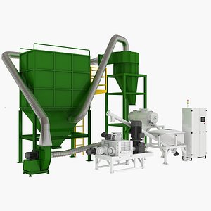 3D Tire Shredder  Rubber Shredder  Tire Grinding  Rubber Grinding Plant Machine Station Design model