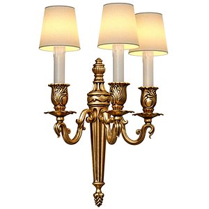 3D Large brass wall Lamp sconce Light in classic French style 3D model
