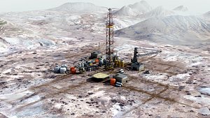 3D Fracking Drill Rig model