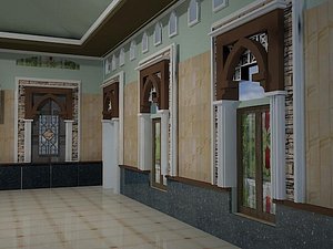 3D model interior mosque