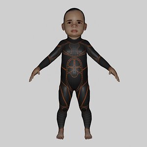 3D model 1 Year Old Rigged Baby