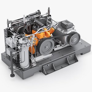 Air Compressor Factory Industrial Machine 3D model