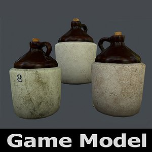 3d model of old stoneware jug