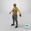 3D Flight Deck Marshal with Camouflage Pants Yellow