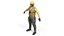 3D Flight Deck Marshal with Camouflage Pants Yellow