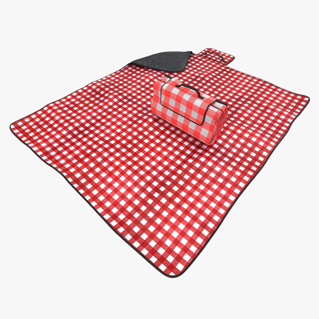 Picnic Blanket Red 3D Models Set 3D model preview