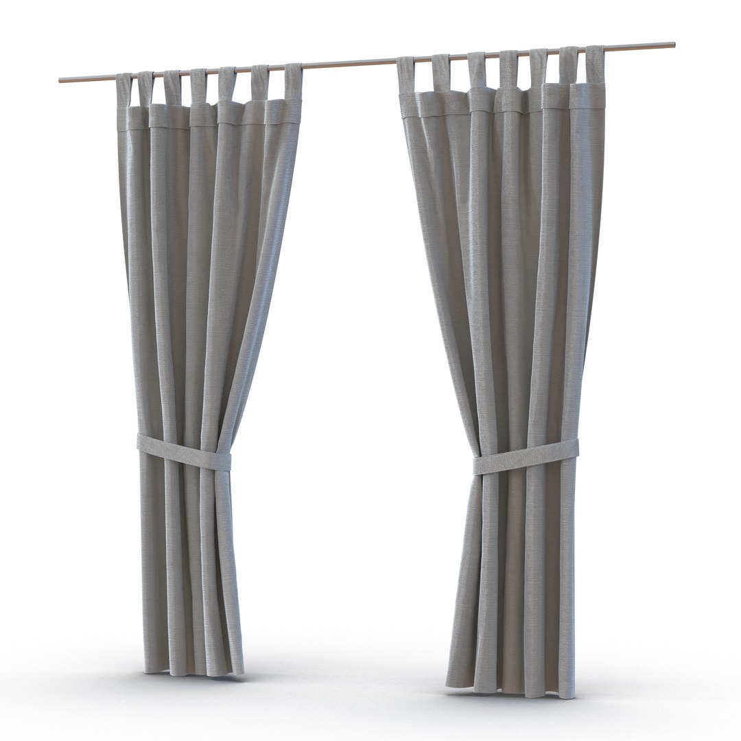 Curtain Gray 3D model preview