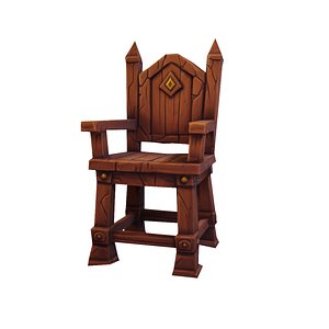 Stylized Tavern Chair - Game Ready 3D model