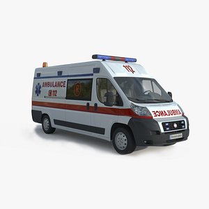 3D Fiat Ducato Van Ambulance model