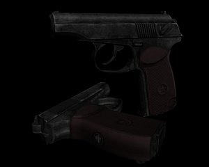 3d model pistol makarov gun