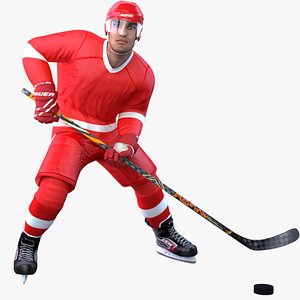 rigged pbr hockey player 3D