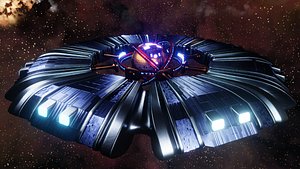 UFO 2 Sphere Core Spaceship - Ovni - Flying Saucer model