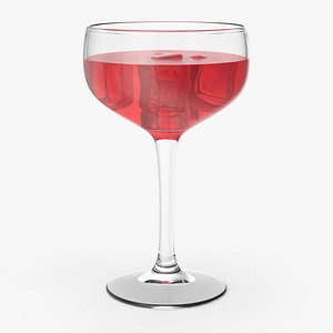 Cocktail Glass With Ice 3D model