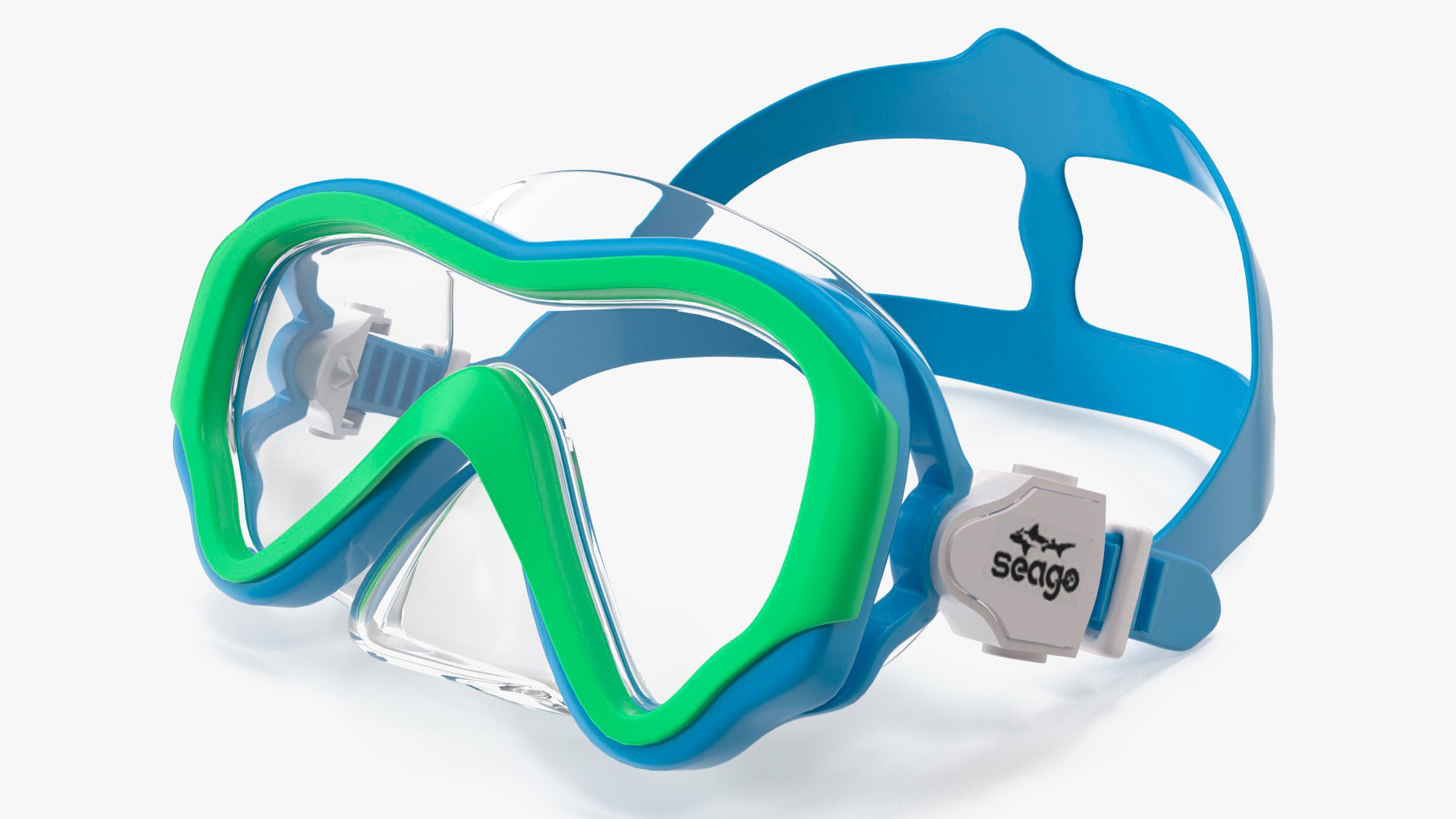 Kids Swimming Mask Seage Blue 3D model preview