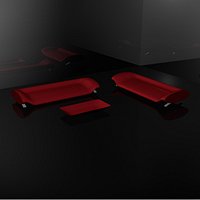 Red Carbon Fiber Couch Set