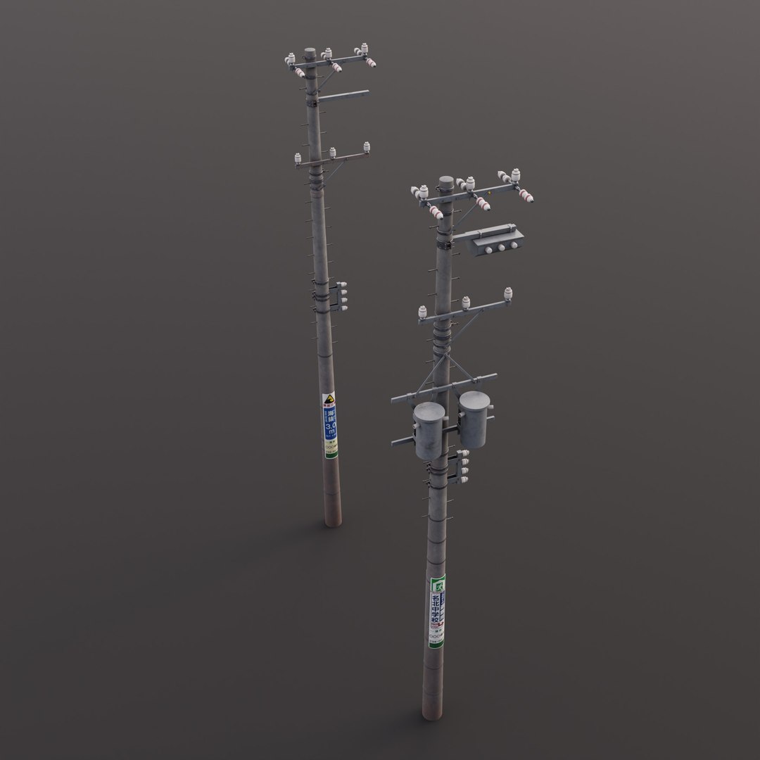 3D Electric Poles - TurboSquid 1964484