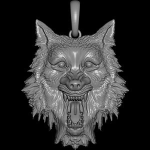 3D Detailed Sculpt of Fox Pendant model