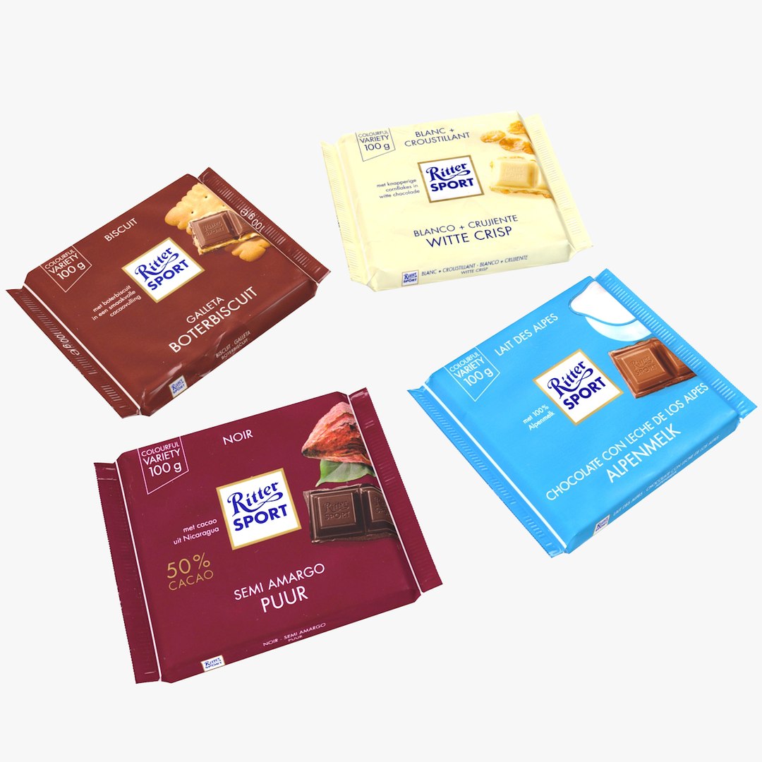 Chocolate Bar Ritter Sport 3D Model - TurboSquid 1840535