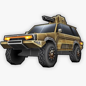 stylized rts retro truck 3D model