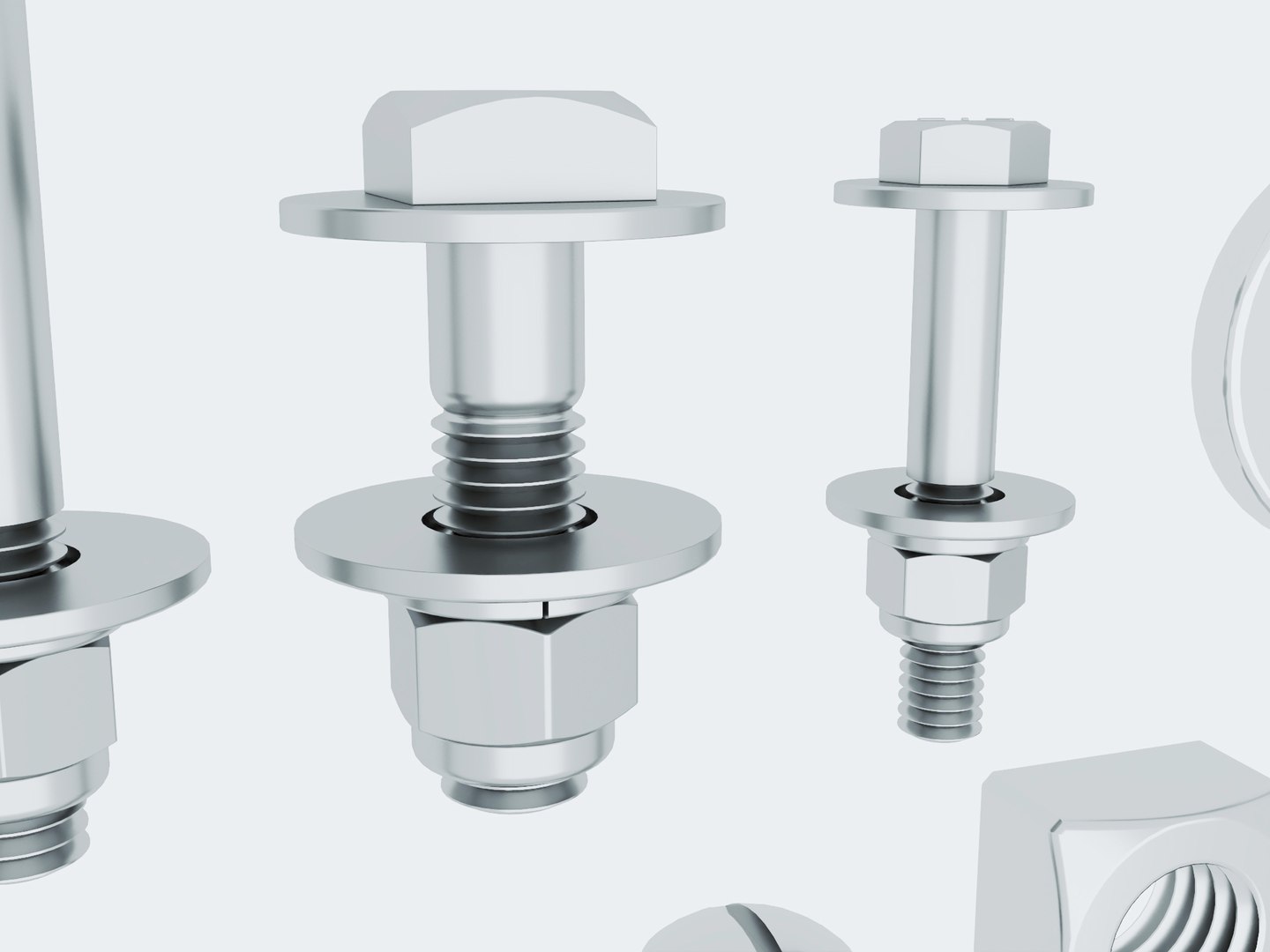 Industrial Hardware Bolts Nuts Screws Fasteners Pack 3D - TurboSquid ...