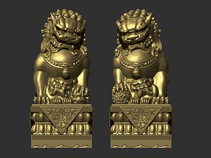 Guardian Lions 3D model