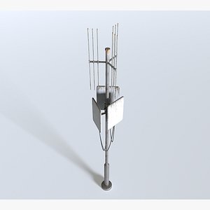 3D Rusty Cell Phone Tower 3