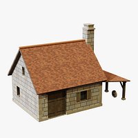 Medieval Blacksmith Forge - Low Poly Game Ready with LODs