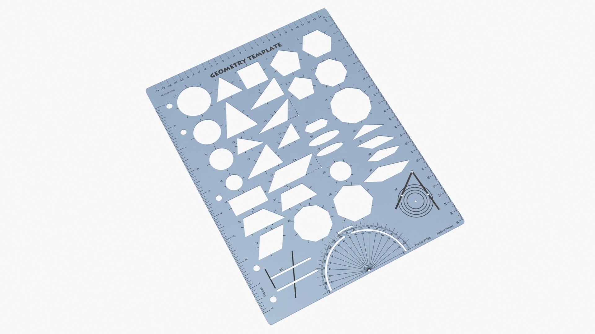 Geometric Shapes Ruler 3D model preview