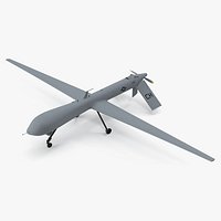 Unmanned Aerial Vehicle Reaper Drone MQ-1 Rigged for Cinema 4D