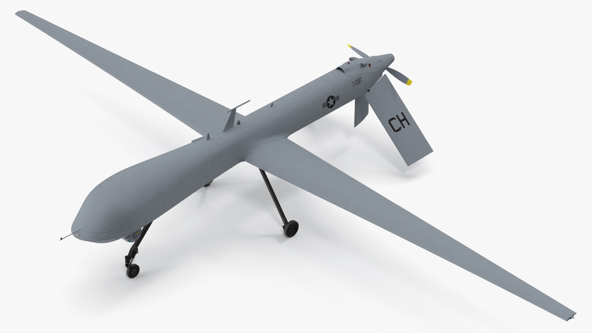 Unmanned Aerial Vehicle Reaper Drone MQ-1 Rigged for Cinema 4D 3D model preview