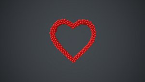 3D heart shape art model