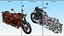 Motorcycle Ural M70 Black Rigged for Maya