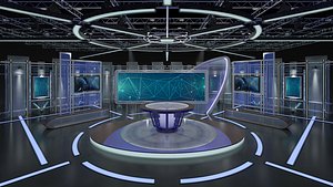 Virtual TV Studio News Set 5