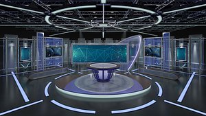 Virtual TV Studio News Set 5