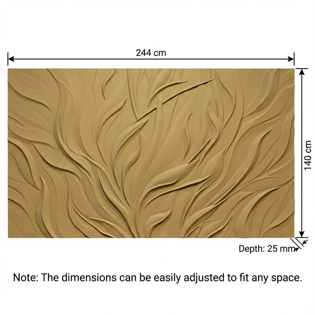 Modern Floral Relief Panel Wall Decor Set STL Mural CNC 354 3D Model ...
