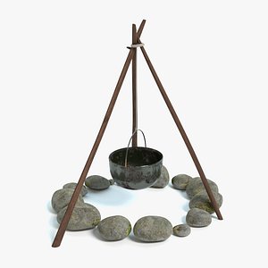 Campfire Tripod with Kettle