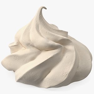 3D Caramel Meringue Ice Cream Cone