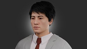 Realistic Asian Business Man Fully Rigged
