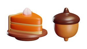 thanksgiving 3d icons set