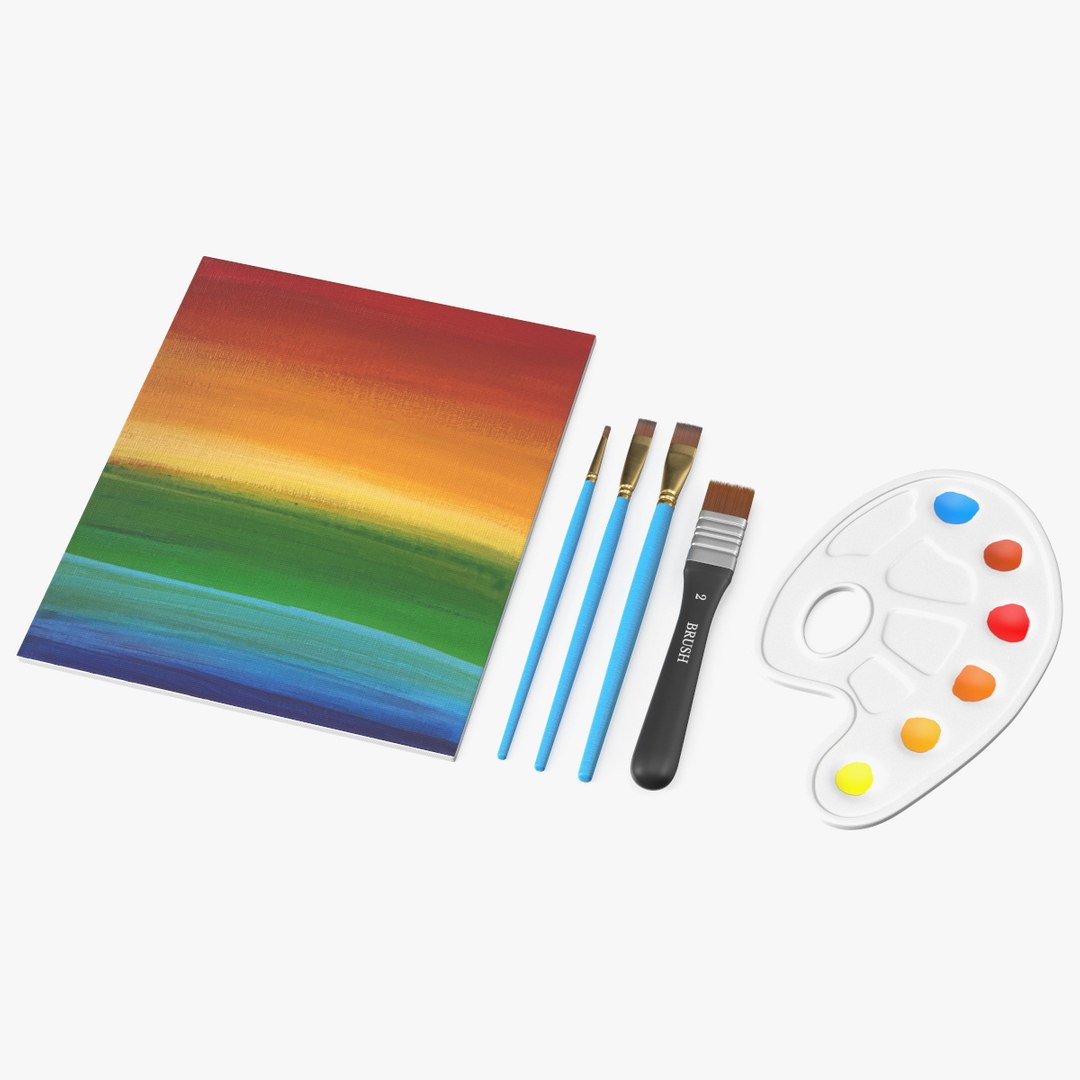 Painting Set Fur 3D model preview