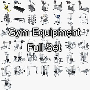 gym equipment set weight 3d model