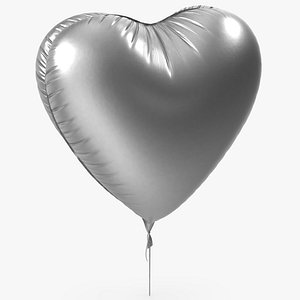 Silver Heart Foil Balloon 3D model
