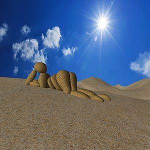 3D stones desert model