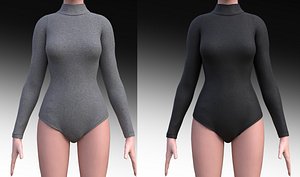 turtleneck bodysuit grey and black swimsuit